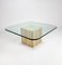 Table Basse Mid-Century Fait Main en Verre avec Socle en Travertin, 1960s 6