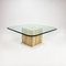 Table Basse Mid-Century Fait Main en Verre avec Socle en Travertin, 1960s 9