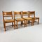 Mid-Century Scandinavian Pine and Papercord Dining Chairs, 1960s, Set of 4 1