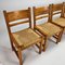 Mid-Century Scandinavian Pine and Papercord Dining Chairs, 1960s, Set of 4 3
