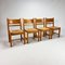 Mid-Century Scandinavian Pine and Papercord Dining Chairs, 1960s, Set of 4, Image 9