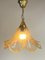 Murano Textured Glass Tulip-Handkerchief Wave Pendant Lamp, Italy, 1970s 3