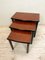 Art Deco Nesting Tables in Black Lacquered Wood and Burl Italy, 1970s, Set of 3 3