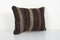 Vintage Brown Goat Hair Kilim Cushion Cover, Image 3