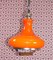 Lámpara colgante era espacial de vidrio naranja, años 70, Imagen 3