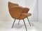 Mid-Century French Lounge Chair in Havana Leatherette & Steel, 1950s 5