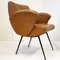 Mid-Century French Lounge Chair in Havana Leatherette & Steel, 1950s 10