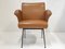 Mid-Century French Lounge Chair in Havana Leatherette & Steel, 1950s 7