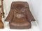 Vintage Brutalist Lounge Chair in Leather & Oak, 1970s 8