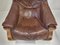 Vintage Brutalist Lounge Chair in Leather & Oak, 1970s, Image 4