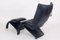 Lounge Chair and Stool in Blue Cowhide Leather from Berg Furniture, Denmark, 1999, Set of 2 9