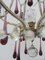 Vintage Italian Crystal Beaded 6-light Chandelier with Purple & Azure Drops 5