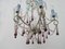 Lustre Vintage en Cristal avec Perles et Gouttes Violettes, Italie 2