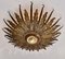 Lampada da incasso Sunburst in ferro battuto dorato, Spagna, anni '60, Immagine 13
