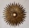 Gilded Wrought Iron Sunburst Flush Mount, Spain, 1960s 7