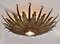 Gilded Wrought Iron Sunburst Flush Mount, Spain, 1960s 3