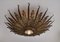 Gilded Wrought Iron Sunburst Flush Mount, Spain, 1960s 8