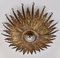 Gilded Wrought Iron Sunburst Flush Mount, Spain, 1960s 12