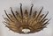 Gilded Wrought Iron Sunburst Flush Mount, Spain, 1960s, Image 4