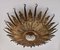 Gilded Wrought Iron Sunburst Flush Mount, Spain, 1960s 6