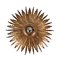 Gilded Wrought Iron Sunburst Flush Mount, Spain, 1960s, Image 1