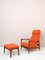 Fauteuil Inclinable et Ottomane par Folke Ohlsson pour Dux, 1960s, Set de 2 1