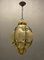 Lampada a sospensione in ferro battuto craquelè in vetro di Murano, anni '60, Immagine 1