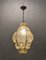 Wrought Iron Craquelè Murano Glass Latern Light Pendant , 1960s 2