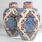 Vases de Delft en Faïence Polychrome, Pays-Bas, 1980s, Set de 2 7