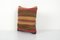 Small Turkish Striped Kilim Cushion Cover, 2010s 3