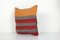 Vintage Turkish Kilim Rug Cushion Cover with Stripes 3