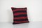 Vintage Turkish Lumbar Rug Cushion Cover with Stripes 3