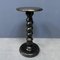 Black Wooden Side Table with Twisted Base, Image 1
