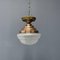 Lampada da soffitto in vetro opaco con lampada in rame, anni '20, Immagine 2