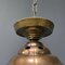 Matt Glass Ceiling Lamp with Copper Fixture, 1920s 6
