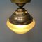 Matt Glass Ceiling Lamp with Copper Fixture, 1920s 10