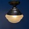 Deckenlampe aus Mattglas mit Kupferhalterung, 1920er 11