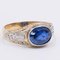 Vintage 9k Gold Ring with Synthetic Sapphire, 1970s 2