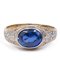 Vintage 9k Gold Ring with Synthetic Sapphire, 1970s 1