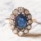 Vintage 18k Gold Sapphire & Diamond Ring, 1970s, Image 1