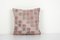 Pink Jajim Cushion Cover Case Made from Rustic Anatolian Vintage Kilim, Square Wool Cushion Cover 16 X 16 1