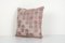 Pink Jajim Cushion Cover Case Made from Rustic Anatolian Vintage Kilim, Square Wool Cushion Cover 16 X 16 3