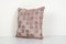 Pink Jajim Cushion Cover Case Made from Rustic Anatolian Vintage Kilim, Square Wool Cushion Cover 16 X 16, Image 3