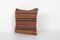 19th Century Square Embroidered Kilim Rug Cushion Cover, Image 2