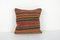 19th Century Square Embroidered Kilim Rug Cushion Cover 1