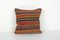 19th Century Square Embroidered Kilim Rug Cushion Cover, Image 1