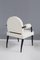 Renè Drouet Important Set of Six Chairs in Wood and White Bouclé by René Drouet, 1938, Set of 6, Image 5