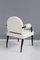 Renè Drouet Importante set di sei sedie in legno e bouclé bianco di René Drouet, 1938, set di 6, Immagine 5