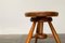 Vintage Swivel Tripod Stool in Pine 2