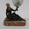 Art Deco Desk Lamp with Woman and Globe, 1920s 9